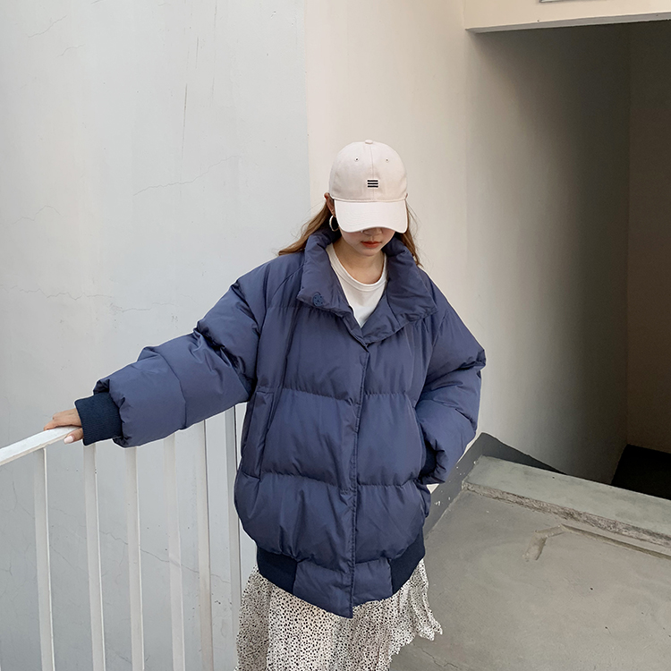 Áo khoác nữ mùa đông LAZYS 2018 mới rộng rãi dày ấm áp bông bánh mì cotton phiên bản Hàn Quốc của áo khoác cotton sinh viên hoang dã áo phao siêu nhẹ nữ dáng dài