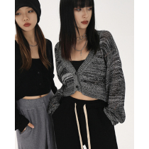 Racing Small Sloth Knit Cardigan Jacket Woman Spring Autumn Exterior Hitch Design Sensation Crowd Loose short sweater outwear jacket