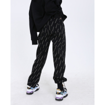 Racing Small Sloth Winter Plus Suede Bunches Casual Pants Women Autumn Winter High Waist Loose Sports Pants Wear High Street Tides