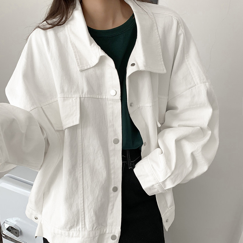 Sai Xiao Han edition retro - cuff cowboy coat female spring 2022 new student loose coat