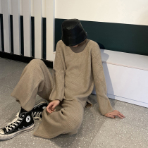 Fashion set female Korean loose thick pullover sweater spring 2020 new knitted wide leg pants two-piece tide