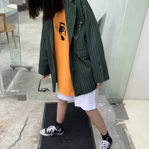 Race small lazy vertical stripe long sleeve small blazer women loose Korean spring dress 2020 new all-around slim suit