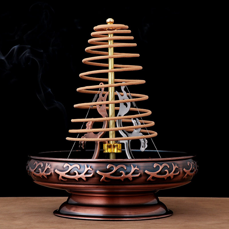 Buddha Hall offering 12 hours 24 hours Alloy Sambo Pagoda Incense stand Tower Incense pot ring Incense burner Incense burner stand
