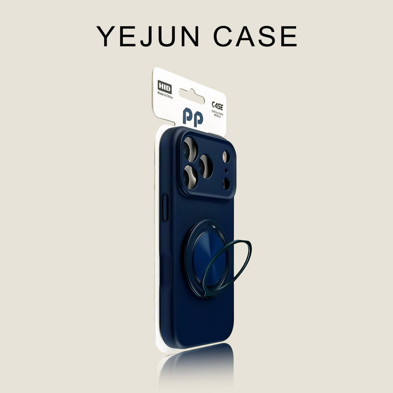 Solid Color Dark Blue Rotating Magnetic Stand Silicone Case Suitable for Vivo Iqoo Z11 Turbo Phone Case Z9/Z10+/15/13 Soft Matte Iqoo Neo11 Frosted Neo10/Neo9S