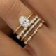 4-Piece Ring Set Cross-Border New Egg-Shaped Diamond-Studded Dazzling Wedding Proposal Women's Ring Gift Set