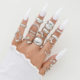 Ring Set of 15 Pieces Cross-Border Lava Smooth Surface Rings 15-Piece Set Irregular Women's Knuckle Rings