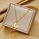 Letter necklace for women cross-border square letter necklace temperament pendant women's sweater chain