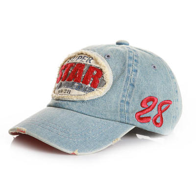 South China Korean trendy washable denim baseball cap, sunshade baseball cap, STAR label outdoor activity cap, parent-child style