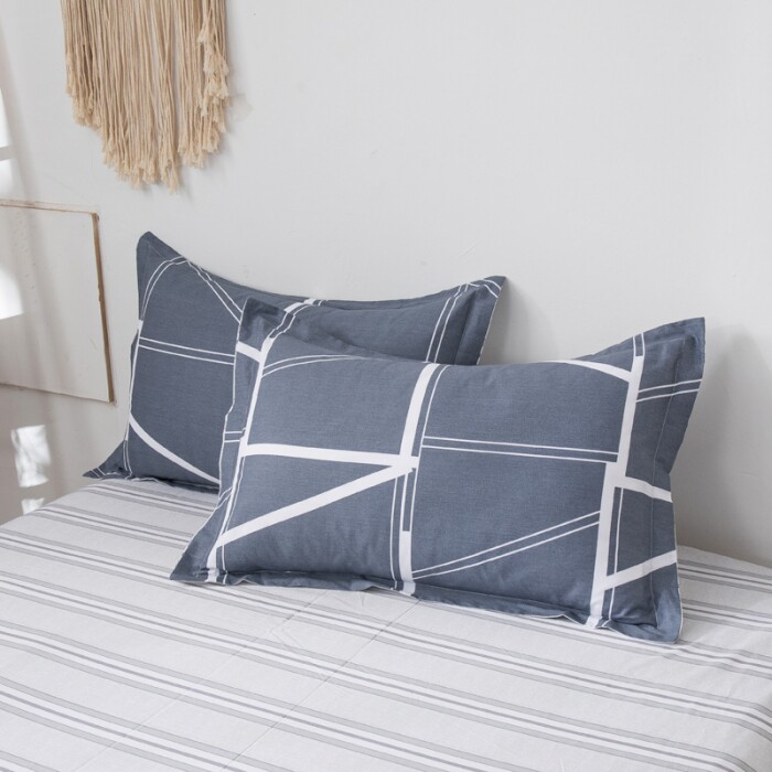 Cotton Blue Rhyme Pavilion Pillow Case Single Student Pure Cotton Simple Blue Pillow Cover 48cmx74cm