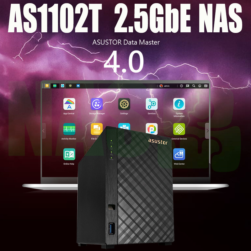 ASUSTOR AS1102T NAS network storage 4K HEVC transcoding 2 5GbE high-speed transmission