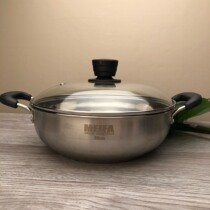 26 26 28 30cm 30cm-ear soup boiler Thickened Quality Stainless Steel Pan Tempered Glass Cover Hot Pot Flat Bottom Pan