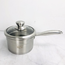 304 stainless steel beauty hair Gael milk pan composite bottom single handle accessory small soup pan with steaming pan 16 18cm