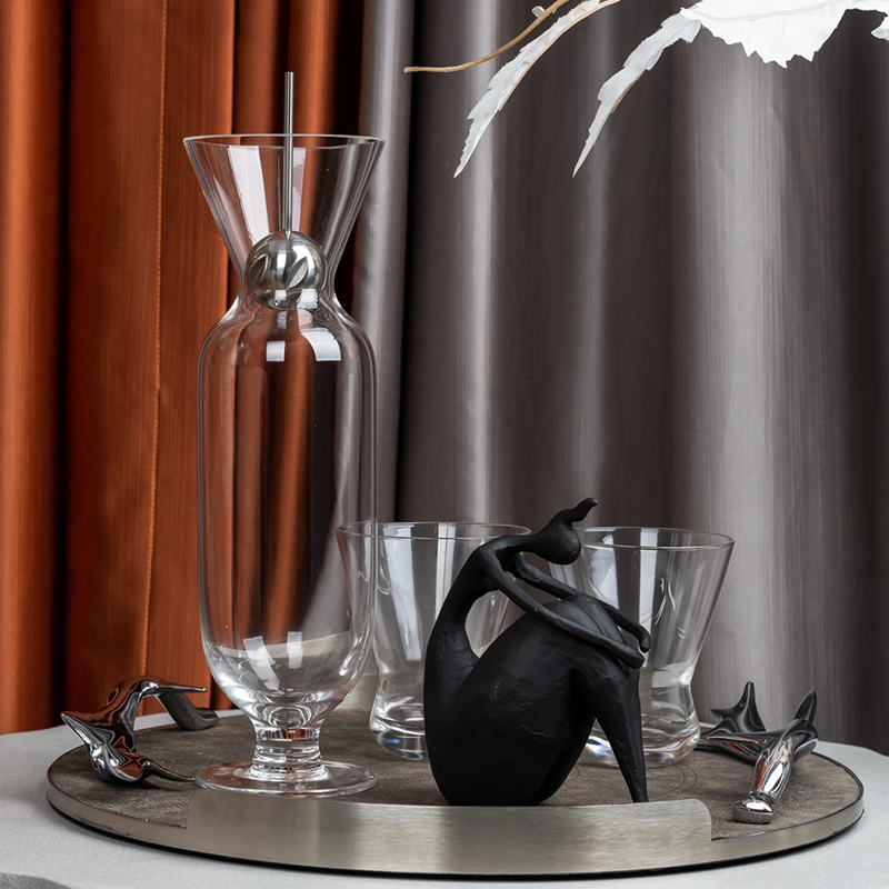 Qi Mei Time Red Wine Wake Up Set with simple wine cabinet decoration for household luxury high-end glass glass cup