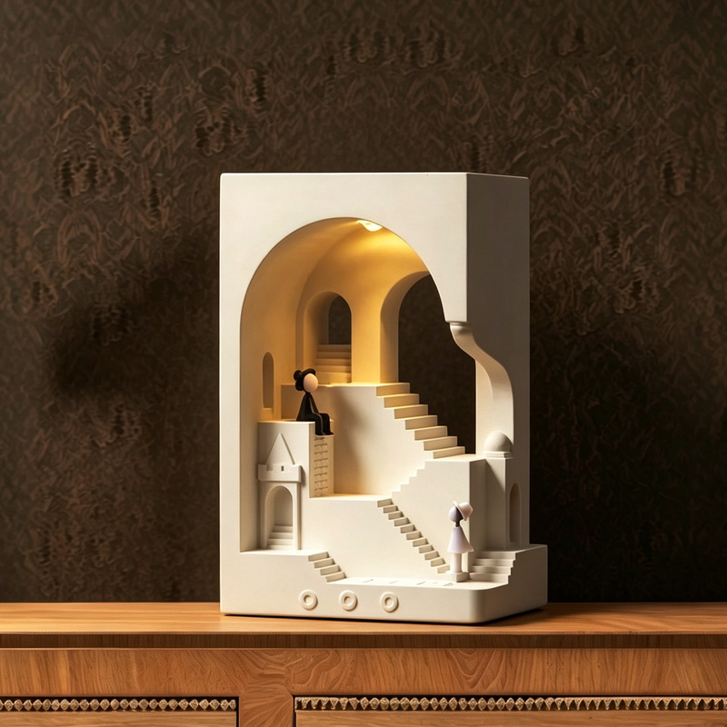 Dust-Free Night Light Bedroom Monument Valley Architecture Housewarming Birthday Gift Creative Ornament Atmosphere Bedside Table Lamp