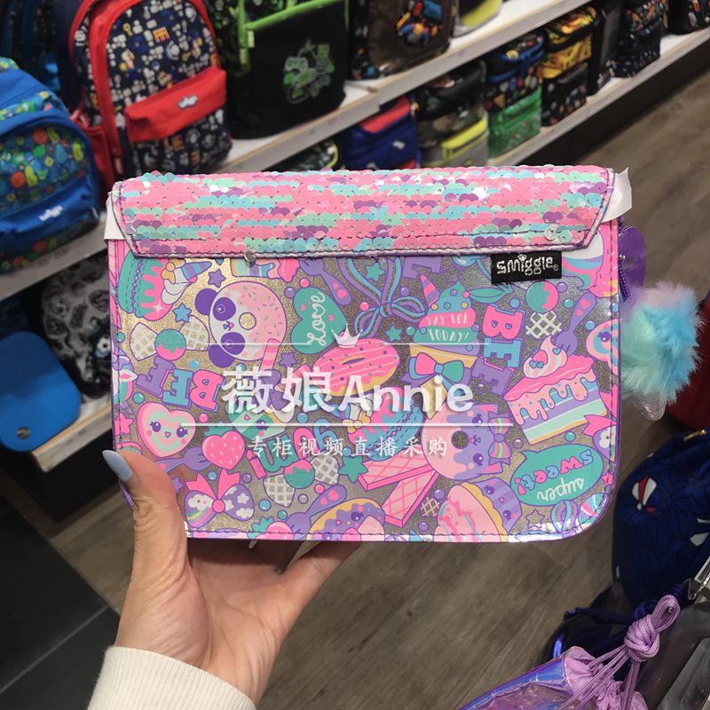 Tại chỗ - Úc Smiggle túi nhỏ mới cho trẻ em Túi Messenger túi sinh viên túi quà sinh nhật - Túi bé / Ba lô / Hành lý balo kéo cho bé lớp 1