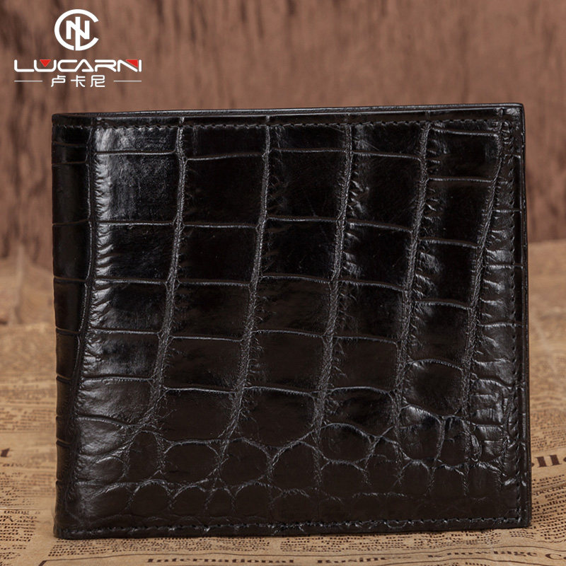 No splicing true crocodile leather belly leather wallet whole face leather short money clip belly leather cross section men's vertical money pinch tide