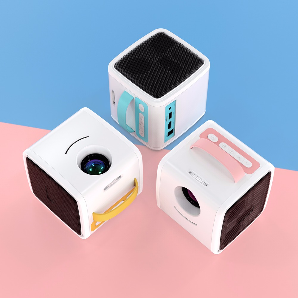 Máy chiếu mới Q2 mini rạp hát tại nhà trẻ em bảo vệ mắt HD giáo dục sớm máy điện thoại di động ngoài trời WiFi thông minh - Máy chiếu