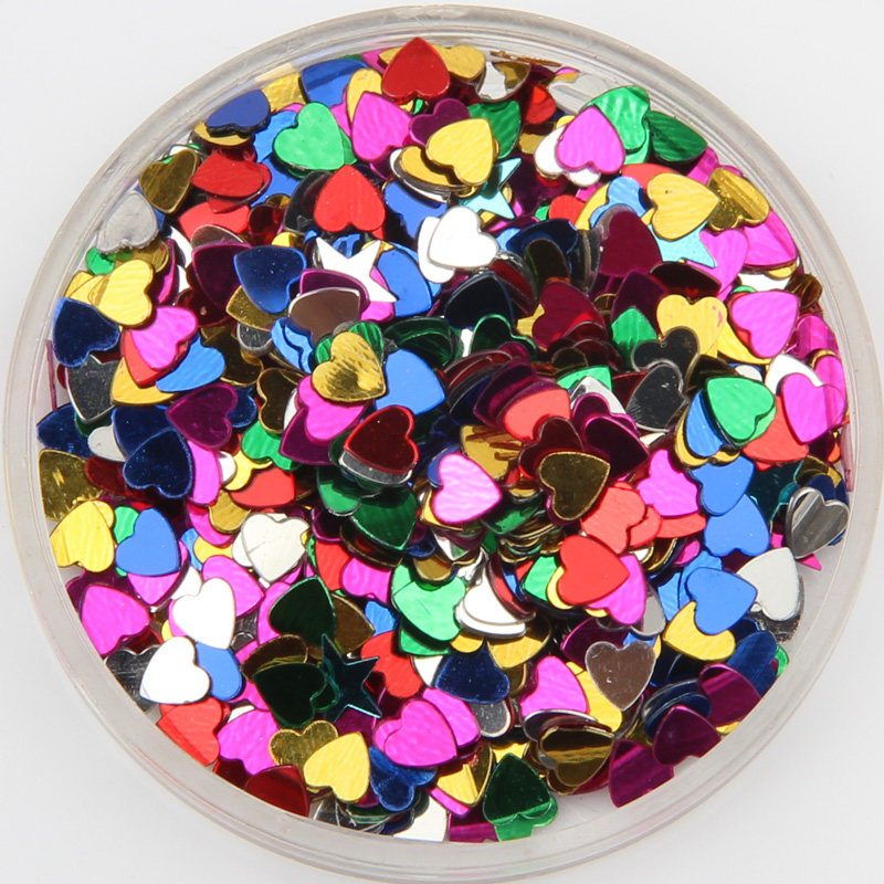 4mm Peach Hearts Bright Pieces Diy Hand Beauty Nail Accessories Children's Sleeve Decorative drawing material Painted Sequin
