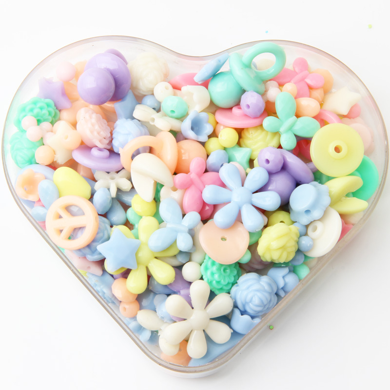 Mixed color beads DIY Children's handmade beaded jelly color solid color sub-color loose beads material jewelry accessories