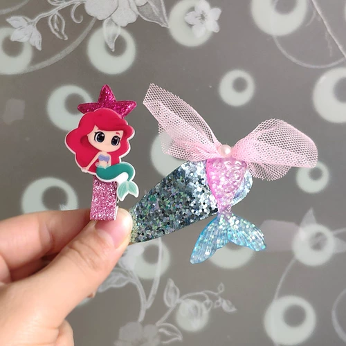 Детский аксессуар для волос, ювелирное украшение, мультяшная блестящая заколка для волос для принцессы, брендовые детские шпильки для волос