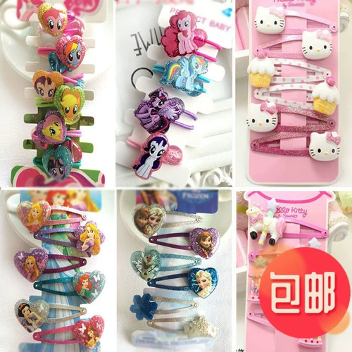 Детская заколка для волос, аксессуар, пони, мультяшные шпильки для волос для принцессы, комплект, единорог