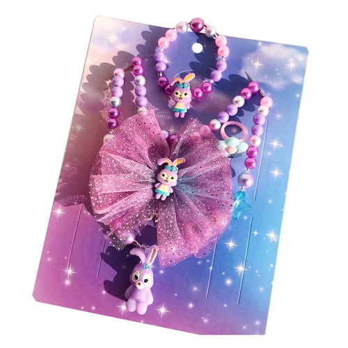 Детская пони для принцессы, ожерелье и браслет из жемчуга, детское кольцо, аксессуар, подарок на день рождения