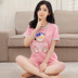 Summer pajama người lớn symmy bộ áo tay ngắn dễ thương cơ thể ngắn sinh viên đại học 3 cơ sở phát điện trung học mới. 