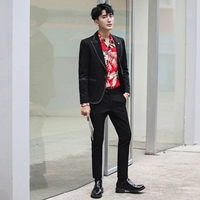 Bộ đồ vest nam mùa thu trang trí hai mảnh chú rể váy cưới chú rể phù hợp với nam doanh nhân mặc áo nam