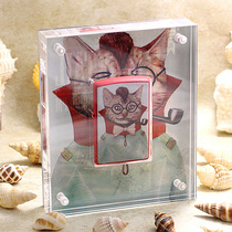 zippo lighter new red dumb paint 233 painted cat gentleman crystal gift box