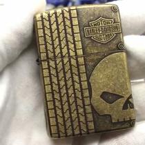 zippo Sesame Oil Lighter Ancient Bronze Armor Retro Made Old Harei Tire Skull Skull