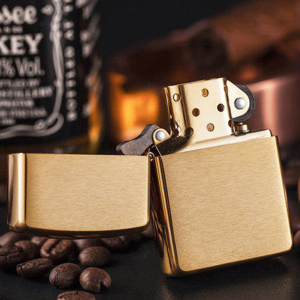 American original zipped zippo windproof lighter pure copper armor bronze sand 168 wire drawing surface