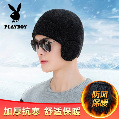 Playboy, шерстяная зимняя удерживающая тепло вязаная шапка, увеличенная толщина