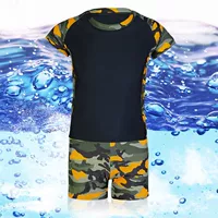 Fat boy áo tắm nam XL nam big boy teen béo 12-15 tuổi Kem chống nắng trẻ em nhanh khô quần áo bơi nam - Nam bơi đầm quần áo bơi nam