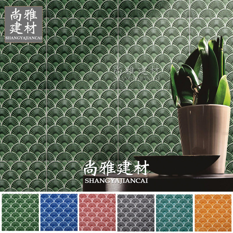Pile of glaze effect tiles kitchen powder room balcony wall and floor tiles toilet toilet tiles flower tiles Nordic tiles