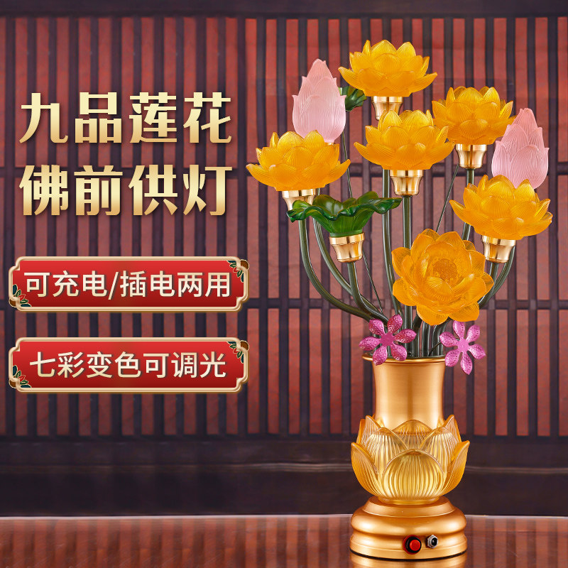 Lotus LightBuddha for lamphousehousecharge plug-in LED for Buddha Tai Ying Bodhisattva for Buddha Flower Light