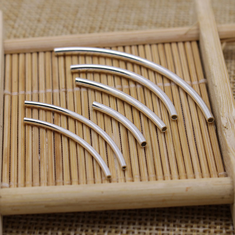 925 sterling silver plain silver elbow bracelet accessories pipe silver elbow accessories diy handmade accessories loose bead woven jewelry