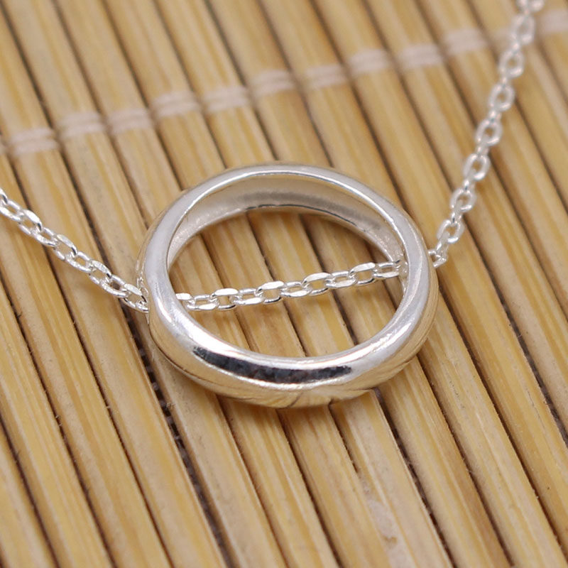 S925 Silver Hand DIY Bracelets Necklace anklet beaded sterling silver accessories can be placed in the middle of the round frame bead