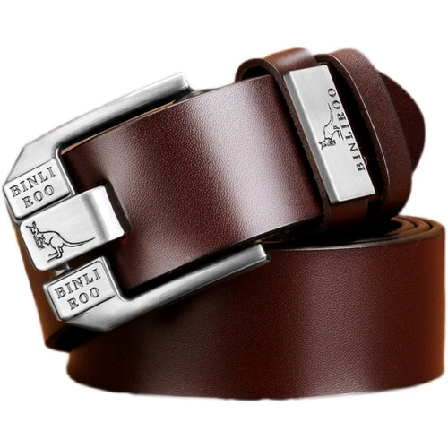 斌利袋鼠 Ремень, высококлассные штаны для отдыха, из натуральной кожи