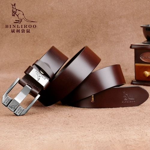 斌利袋鼠 Ремень, высококлассные штаны для отдыха, из натуральной кожи