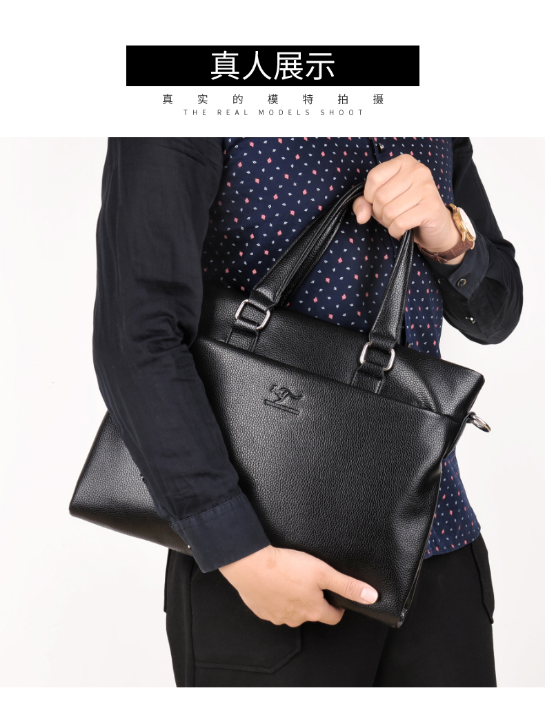 Tianhong kangaroo túi xách nam tay da phần da kinh doanh túi xách nam vali da mềm túi kinh doanh nam - Túi của con người túi gucci