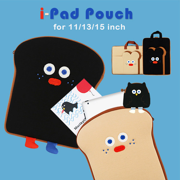 Romane Korean creative cute toast Jun hand file bag Laptop bag Tablet ipad liner bag