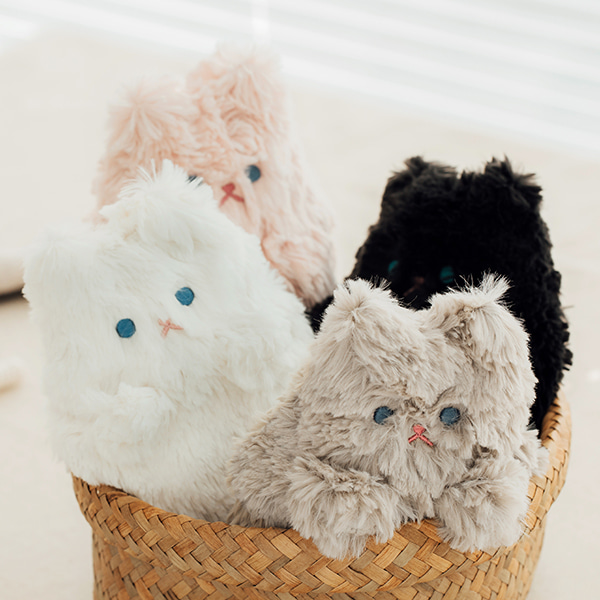South Korean Livework soft cat cat cute kitty plush zip containing bag makeup bag pen bag stationery bag-Taobao