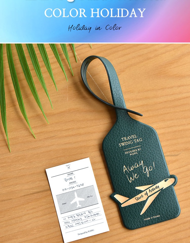 PLEPIC Hàn Quốc giả da hành lý niêm yết nam và nữ vali thẻ check-in thẻ kinh doanh chủ thẻ mặt dây chuyền lên máy bay - Phụ kiện hành lý bán tay kéo vali