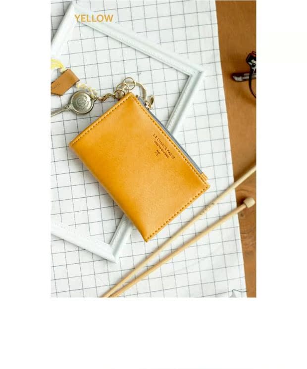 Iconic Hàn Quốc da thật thanh lịch lớn mở zip ví ví móc khóa chủ thẻ chủ thẻ kinh doanh gói bóp nam