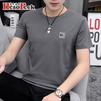 Modal summer mens short sleeve t-shirt trend White simple small shirt half sleeve shirt top clothes mens clothing