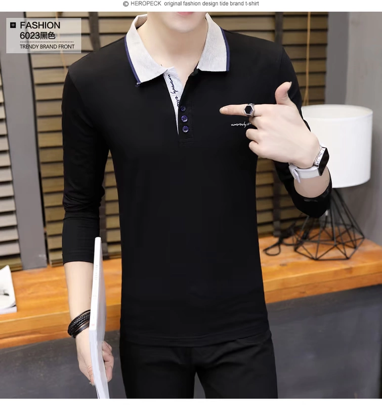 Áo thun nam tay ngắn 2018 hè mới tay nam cổ áo nửa tay áo BOY body polo áo gió