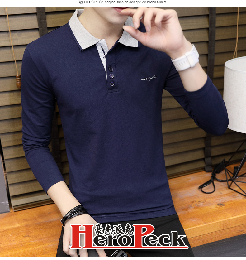 Áo thun nam tay ngắn 2018 hè mới tay nam cổ áo nửa tay áo BOY body polo áo gió áo thun trắng nam