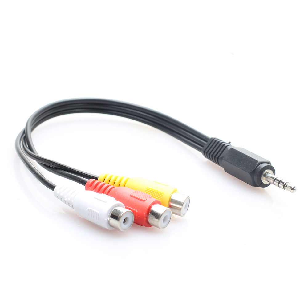 3 5mm to 3 lotus mother audio and video cable three RCA TV set-top box adapter cable