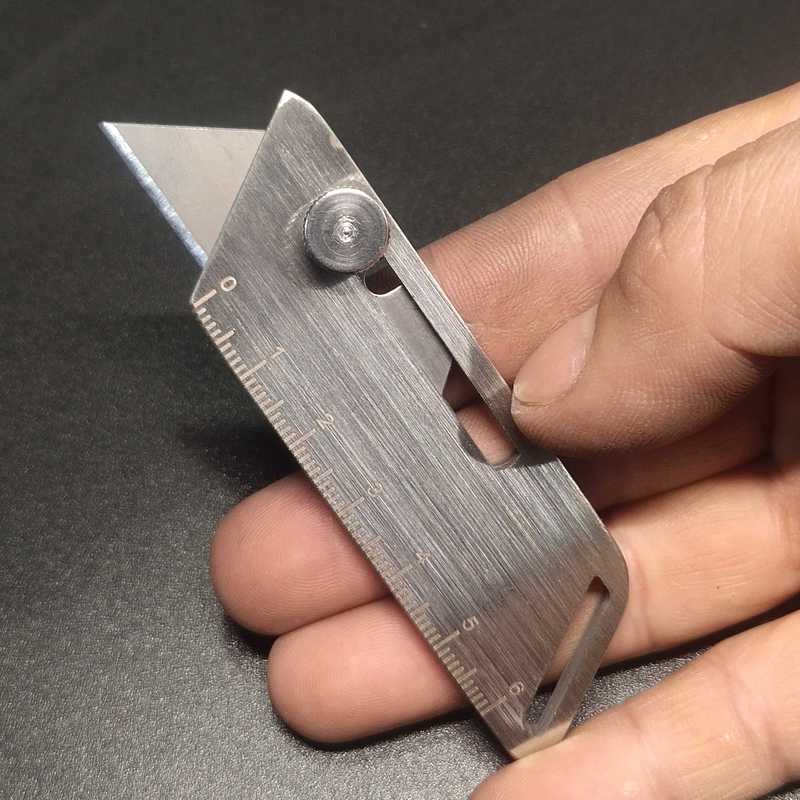 Heavy-Duty Stainless Steel Utility Knife Holder, T-Shaped Hook Knife for Wallpaper, Electrician's Knife for Cutting and Stripping Cable Insulation