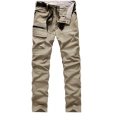 Мужские летние тонкие тактические хлопковые эластичные рабочие штаны, свободный прямой крой